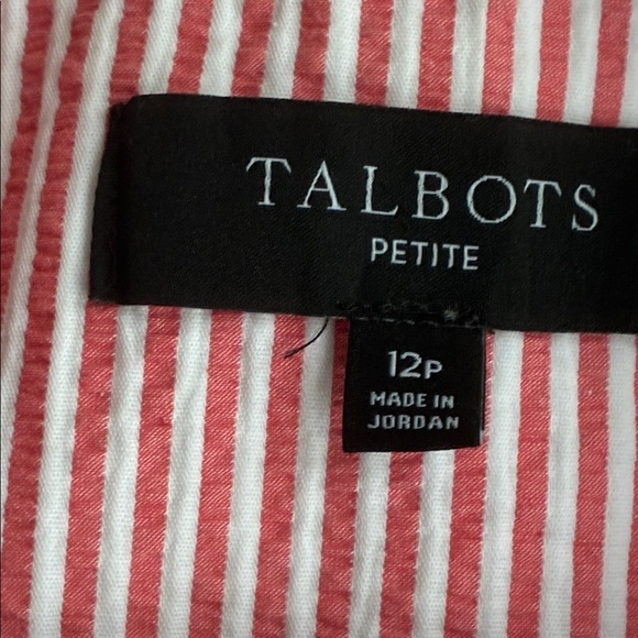 Talbots Red and White Striped Cotton Blazer size 12p 12 P - Picture 5 of 8